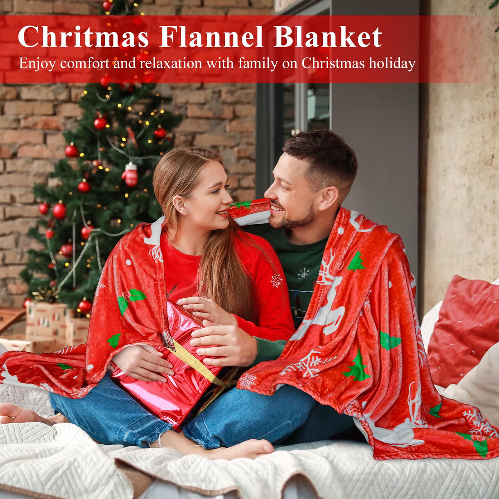 LUXULISH plaid en flanelle doux montrant motif festif et chaleur cocooning