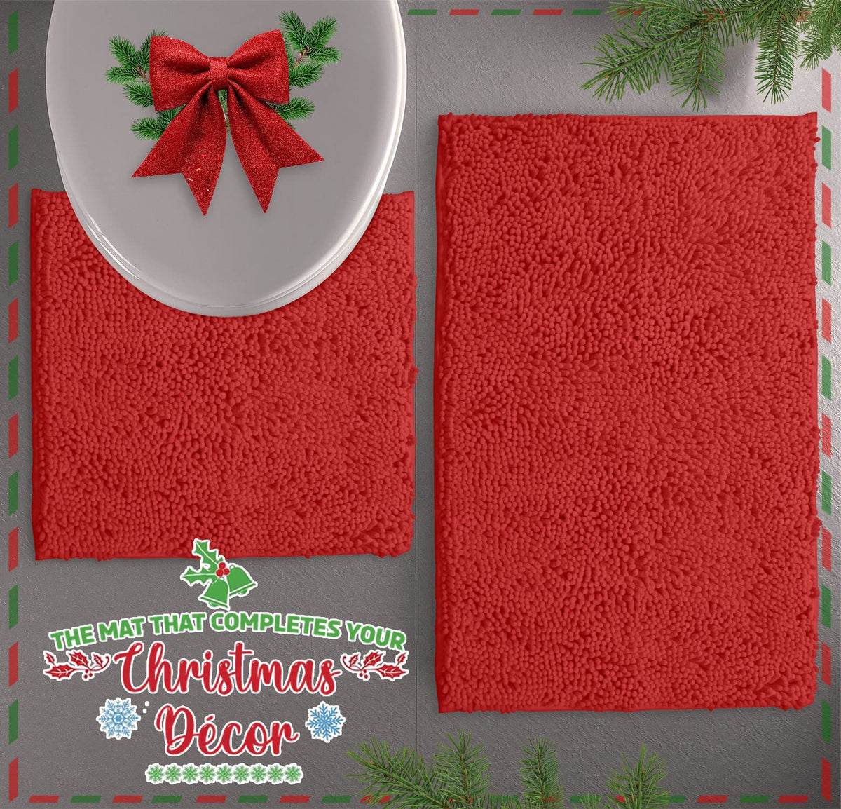 LuxUrux tapis rectangulaire montrant couleur rouge festive et confort