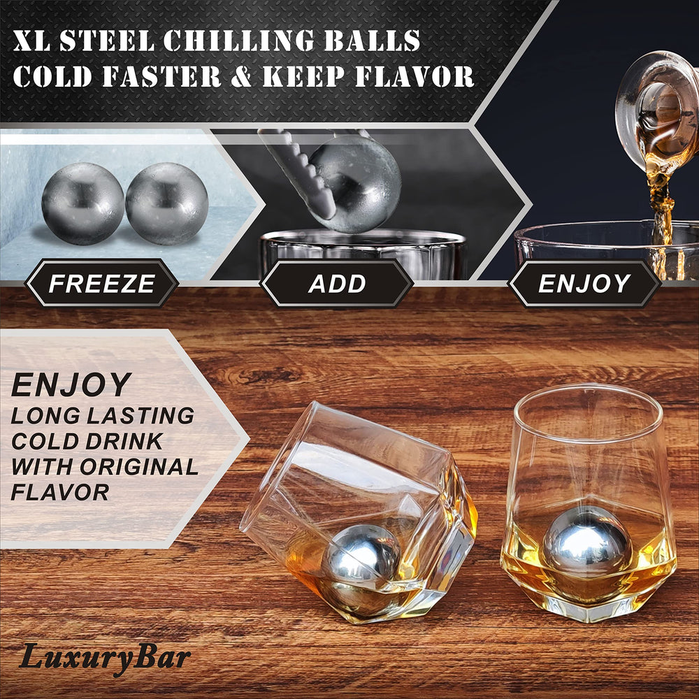 LuxuryBar verres avec chillballs inox, refroidissement sans dilution