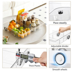 LXLXXL séparateurs réglables démontrant modularité pour différents aliments