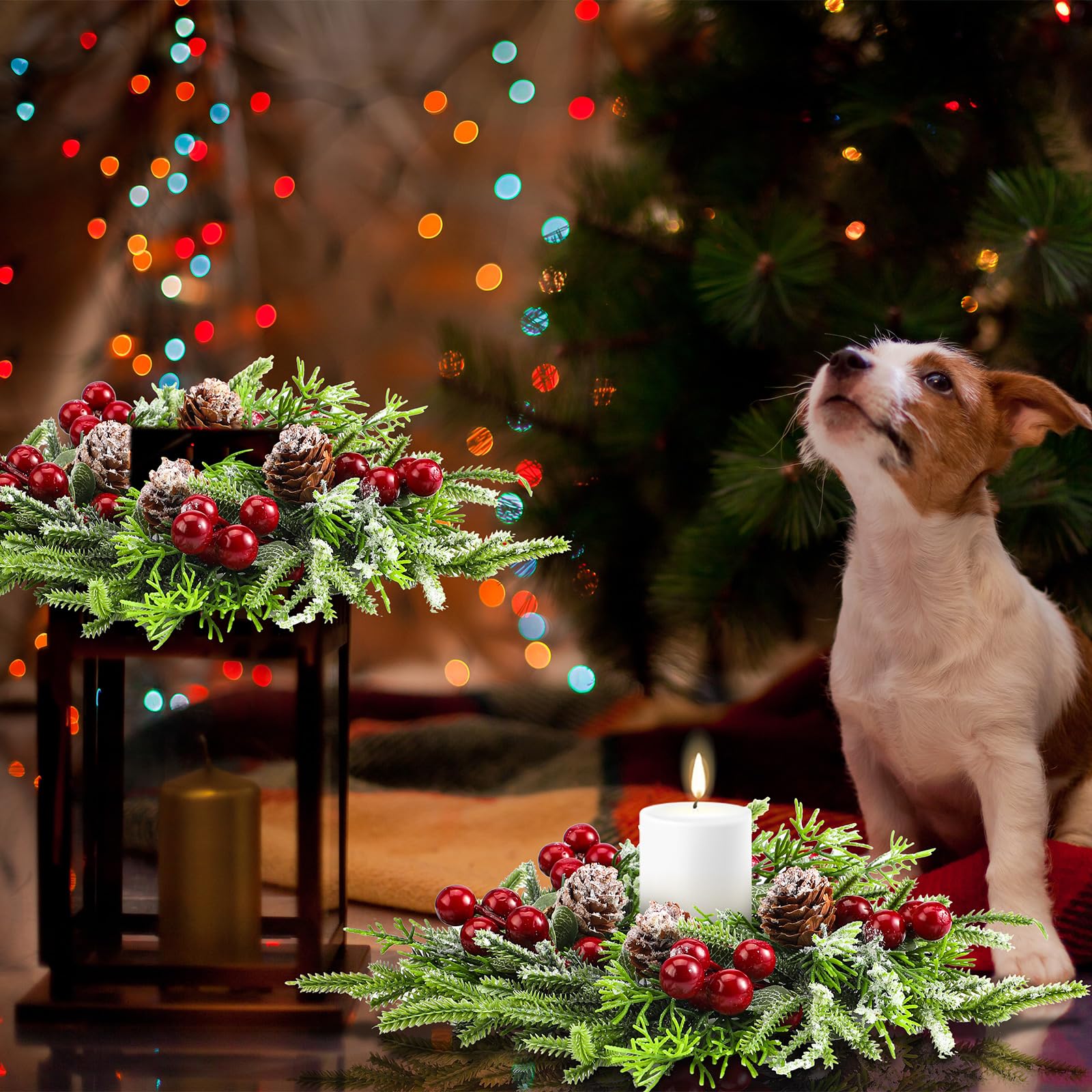 Disposition Lyrow sur un meuble de cuisine créant une décoration de Noël soignée et peu encombrante
