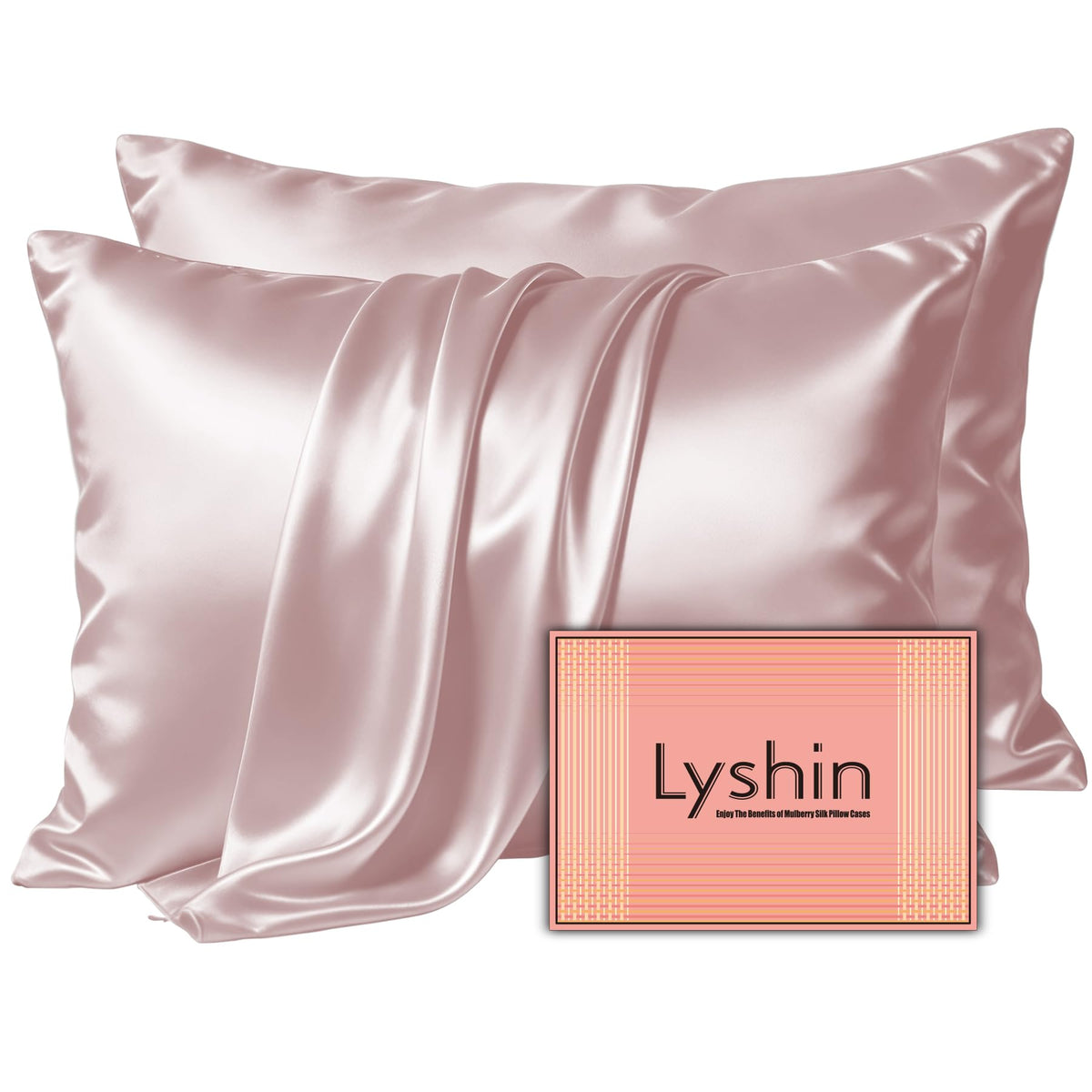 LYSHIN housse d'oreiller rose face avant, finition soignée et confort