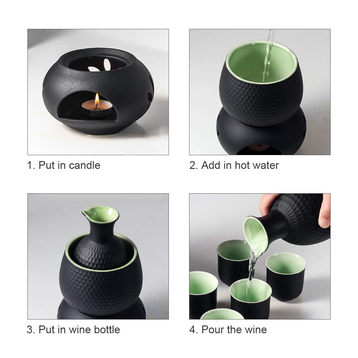 Lyty six tasses disposées offrant portions traditionnelles et partage