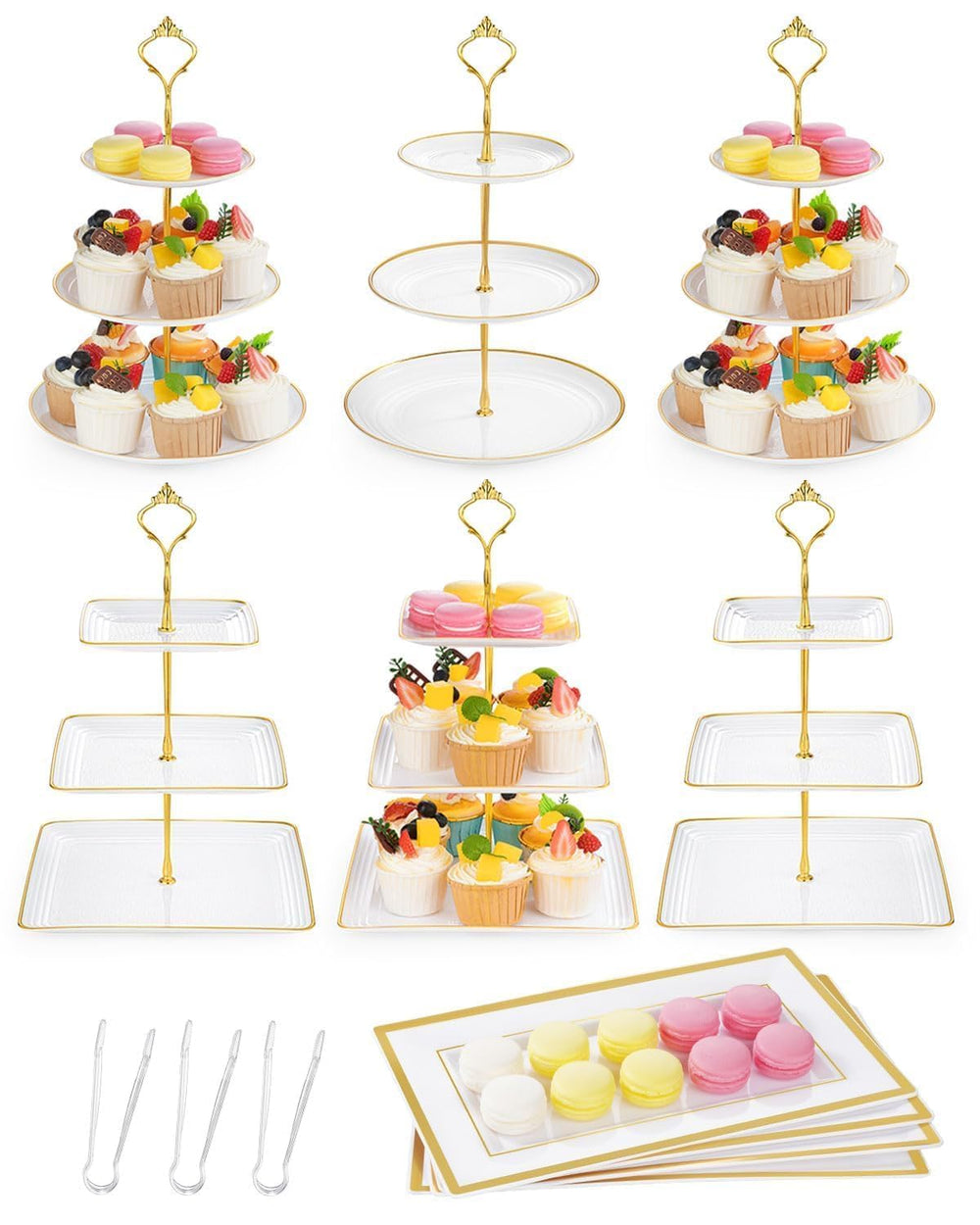 Lzerking support trois étages posé, présente cupcakes proprement