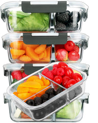 M MCIRCO boîte repas face ouverte montrant trois compartiments et organisation pratique