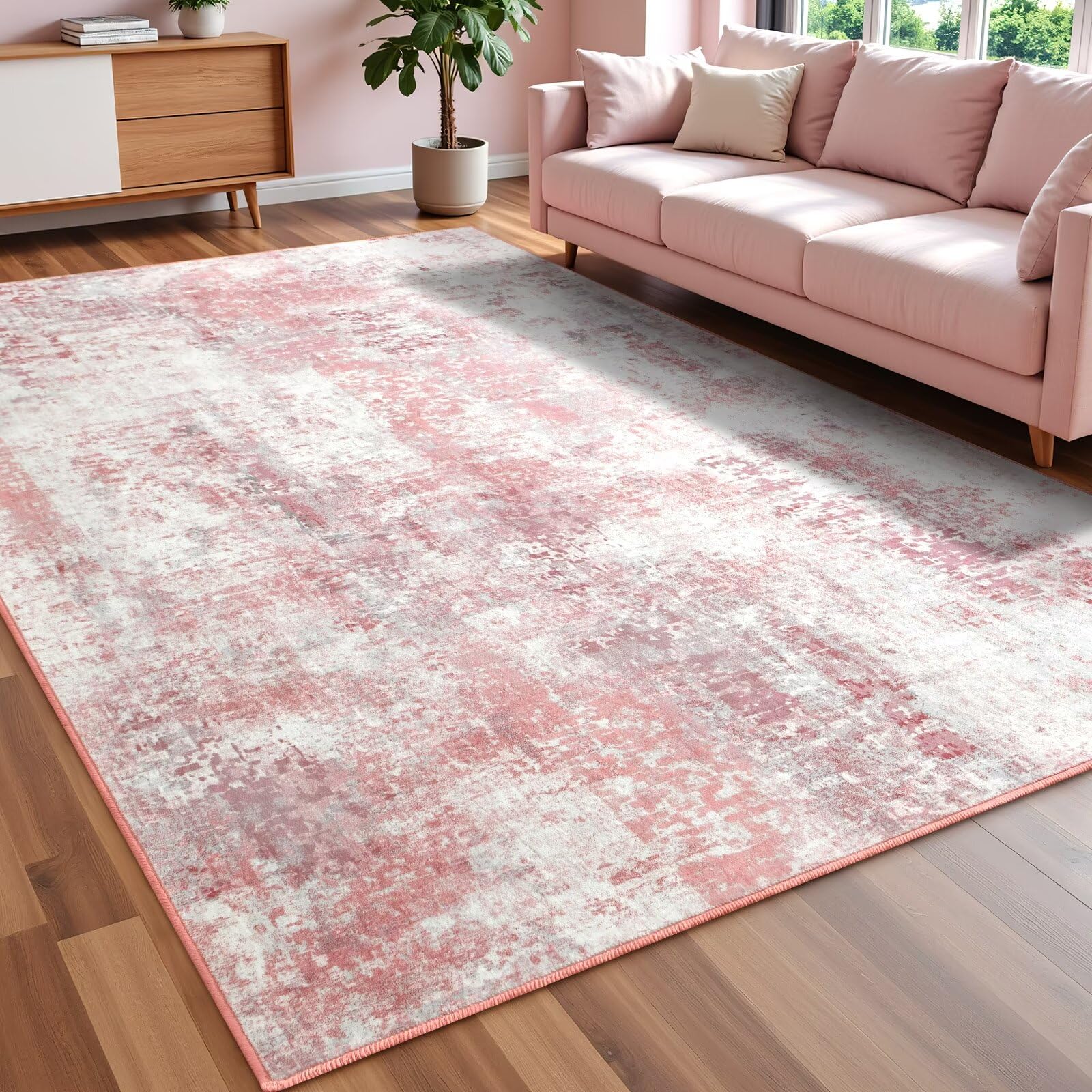 Macgace tapis face avant rose abstrait apportant style et énergie visuelle