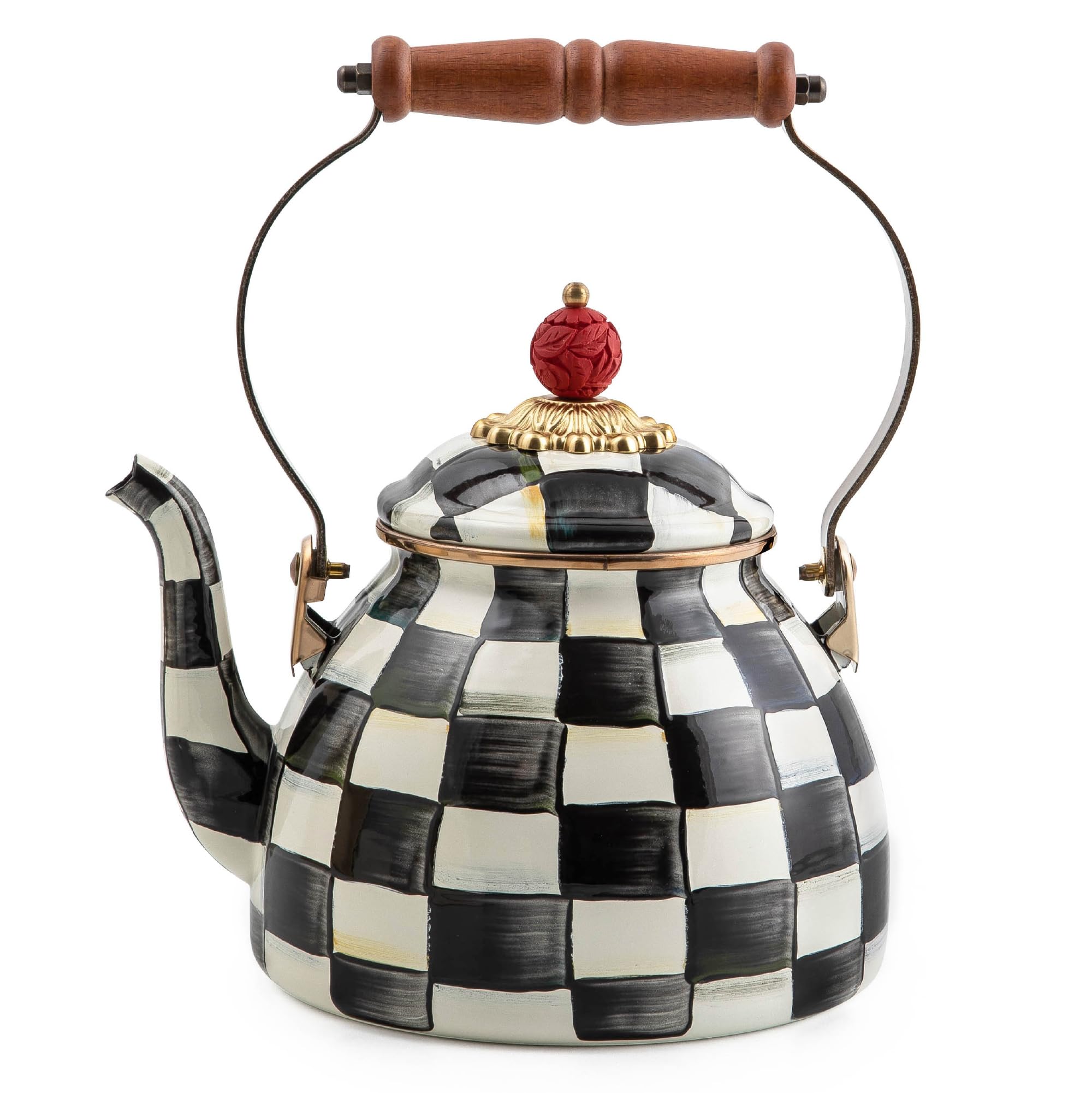 MACKENZIE-CHILDS bouilloire face avant Courtly Check, design distinctif