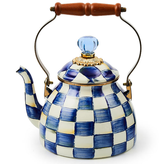 MACKENZIE-CHILDS bouilloire face avant Royal Check, ajout décoratif durable