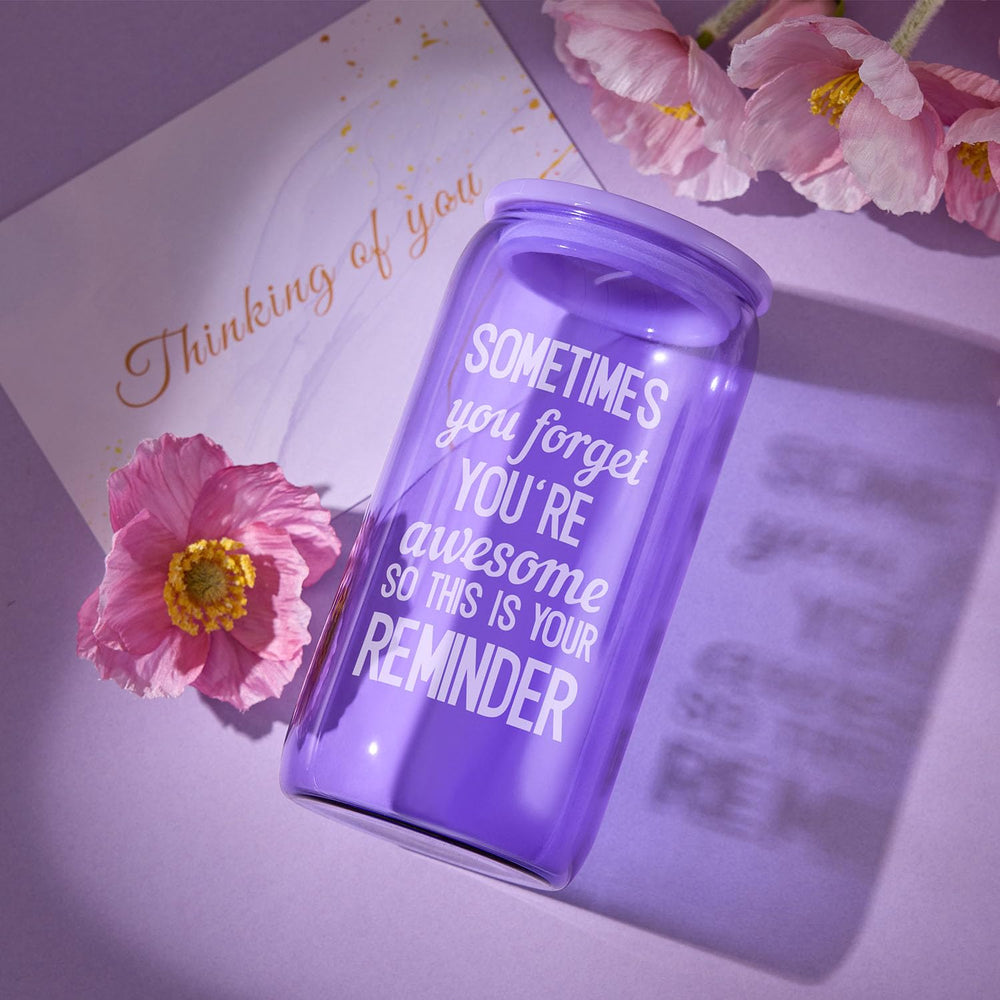 MADDIFY gobelet en verre «You Are Awesome» pratique, rend les boissons agréables