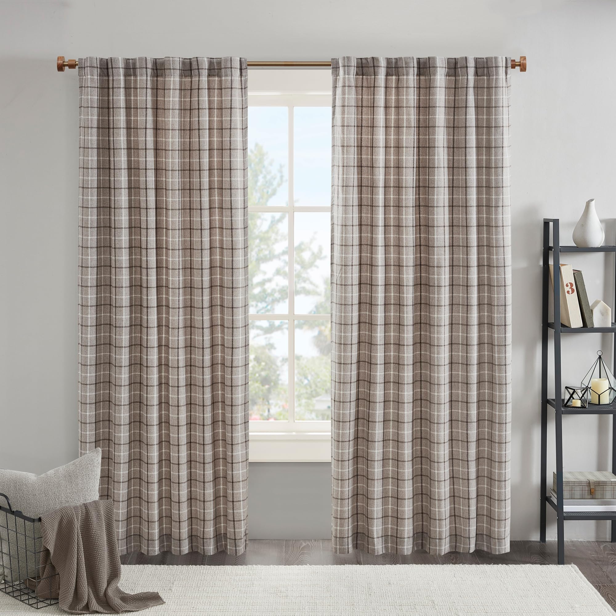 Madison Park vue de face du panneau plaid apportant chaleur décorative