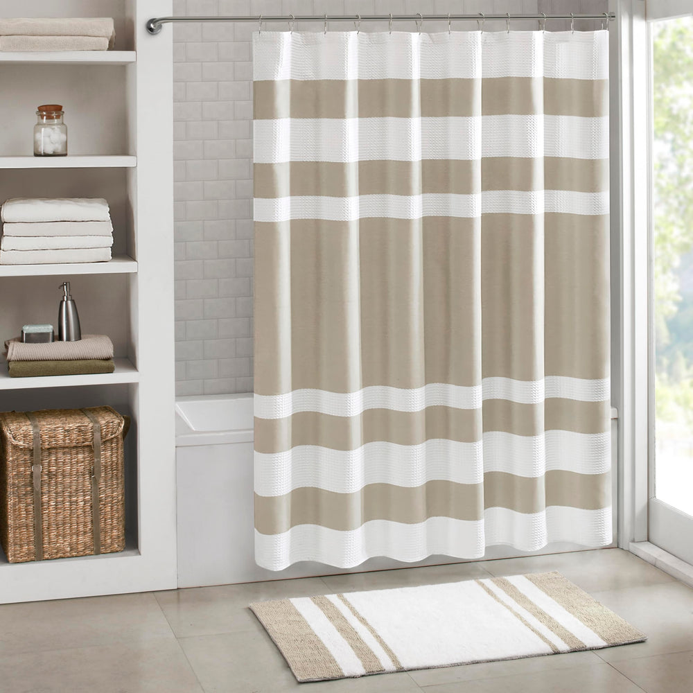 Madison Park rideau de douche face taupe apporte élégance spa et intimité