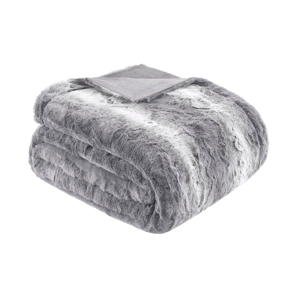 Madison Park vue avant du plaid gris montrant style et confort