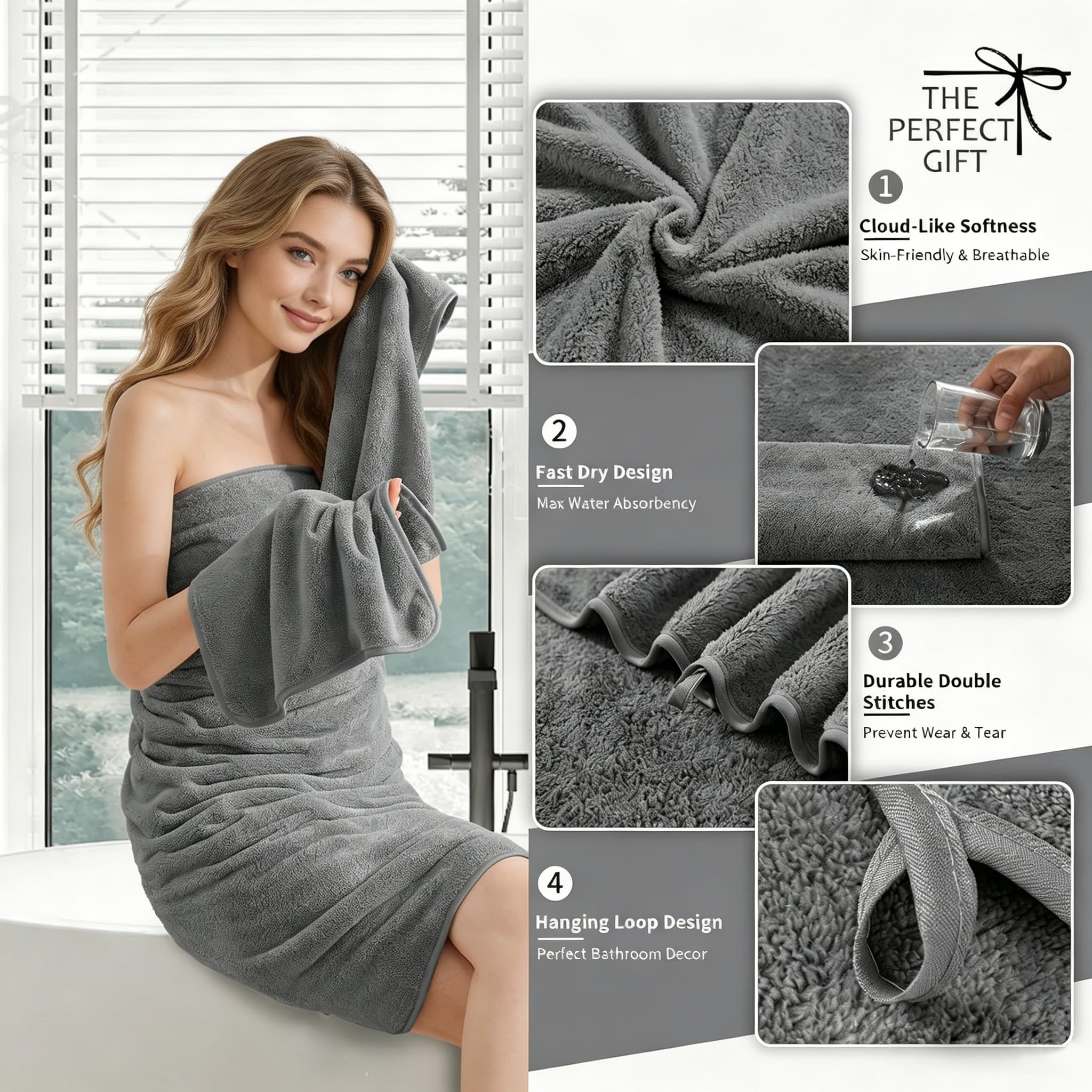 MAGGEA gros plan sur la texture microfibre illustrant la douceur et l’absorption