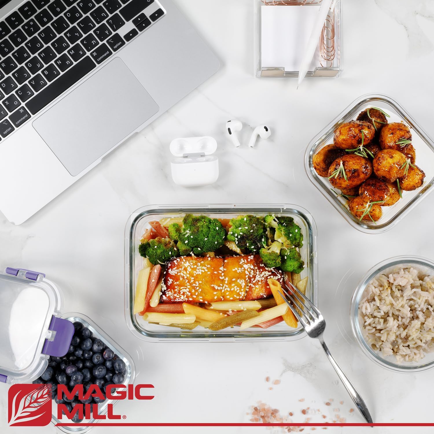 Magic Mill comparaison de tailles montrant choix de volumes pour portions individuelles et familiales