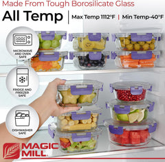 Magic Mill gros plan sur verre borosilicate montrant finition lisse et résistance thermique