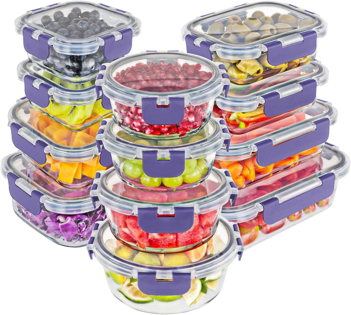 Magic Mill face avant de l'ensemble 24 pièces montrant boîtes et couvercles, durable et polyvalent