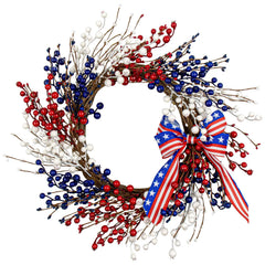 MagicWreath couronne 22 pouces sur porte avant apportant accueil patriotique