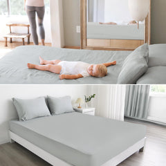 Magik & Kover protège-matelas installé sur lit twin démontrant protection contre liquides