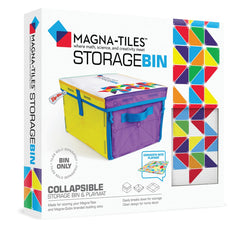 MAGNA-TILES bac de rangement face montrant couleurs vives et gain de place