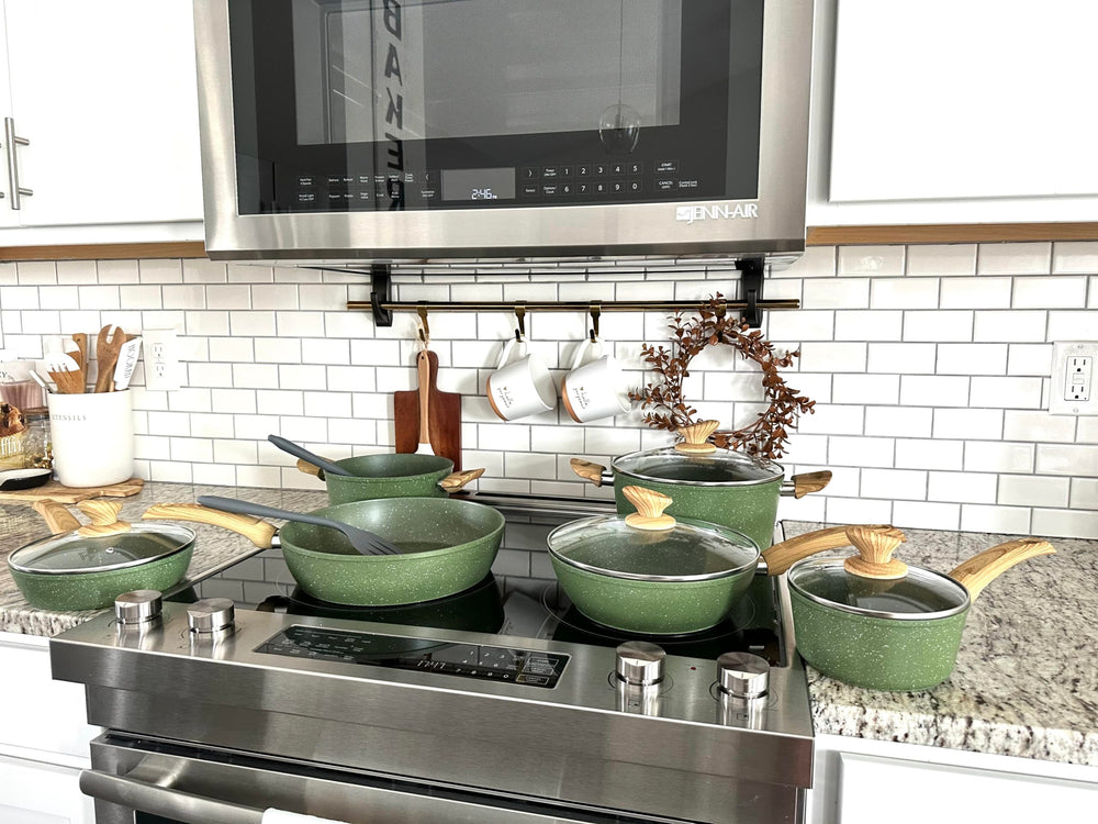MAISON ARTS gros plan revêtement granit antiadhésif pour cuisson saine