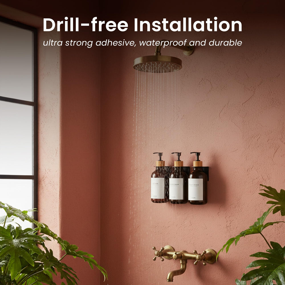 MaisoNovo trio installé dans douche look minimal et rangement optimisé
