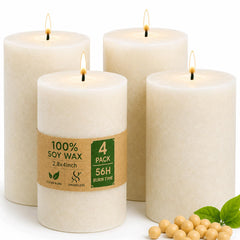 MAKALONE bougie pilier blanche face avant montrant l'aspect artisanal et apaisant