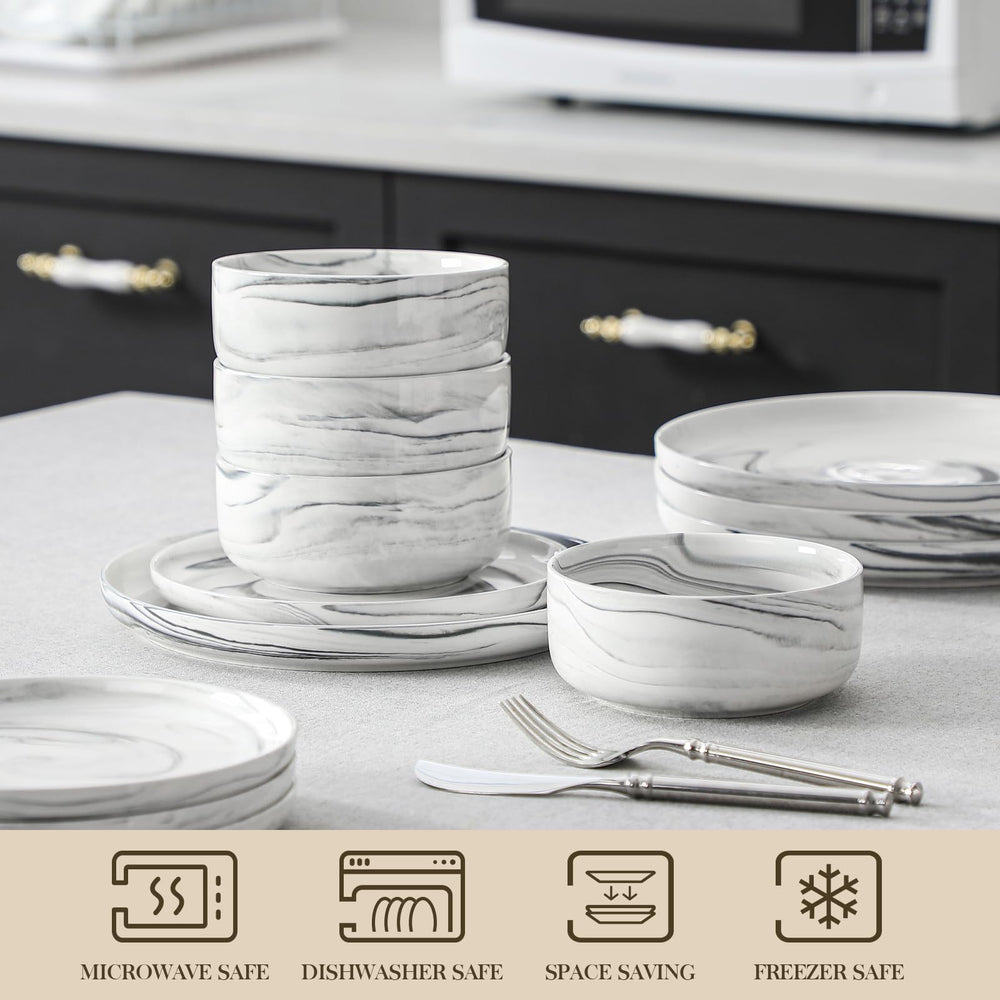 MALACASA assiettes empilées illustrant gain de place et rangement facile
