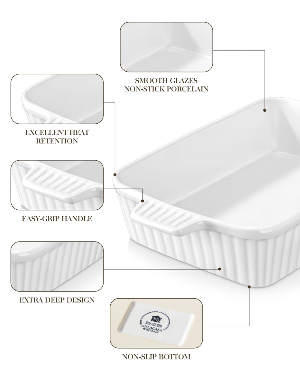 MALACASA comparaison échelle main, montre la capacité 142 oz et dimensions