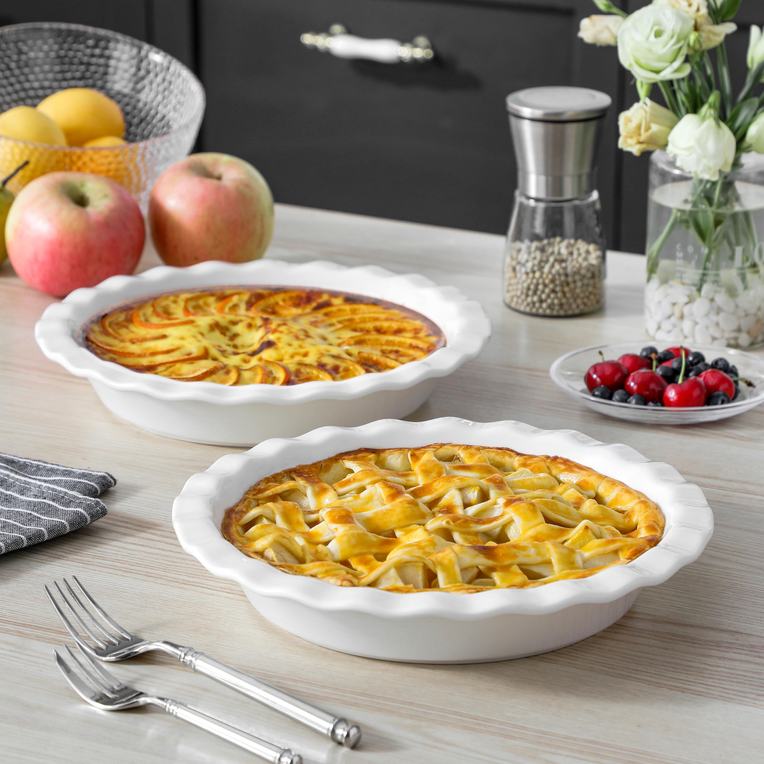MALACASA plat au four résistant à la chaleur pour cuisson uniforme