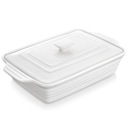 MALACASA plat à casserole face élégante blanc, présente bien à table