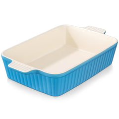 MALACASA plat face bleue élégant pour cuisson et service