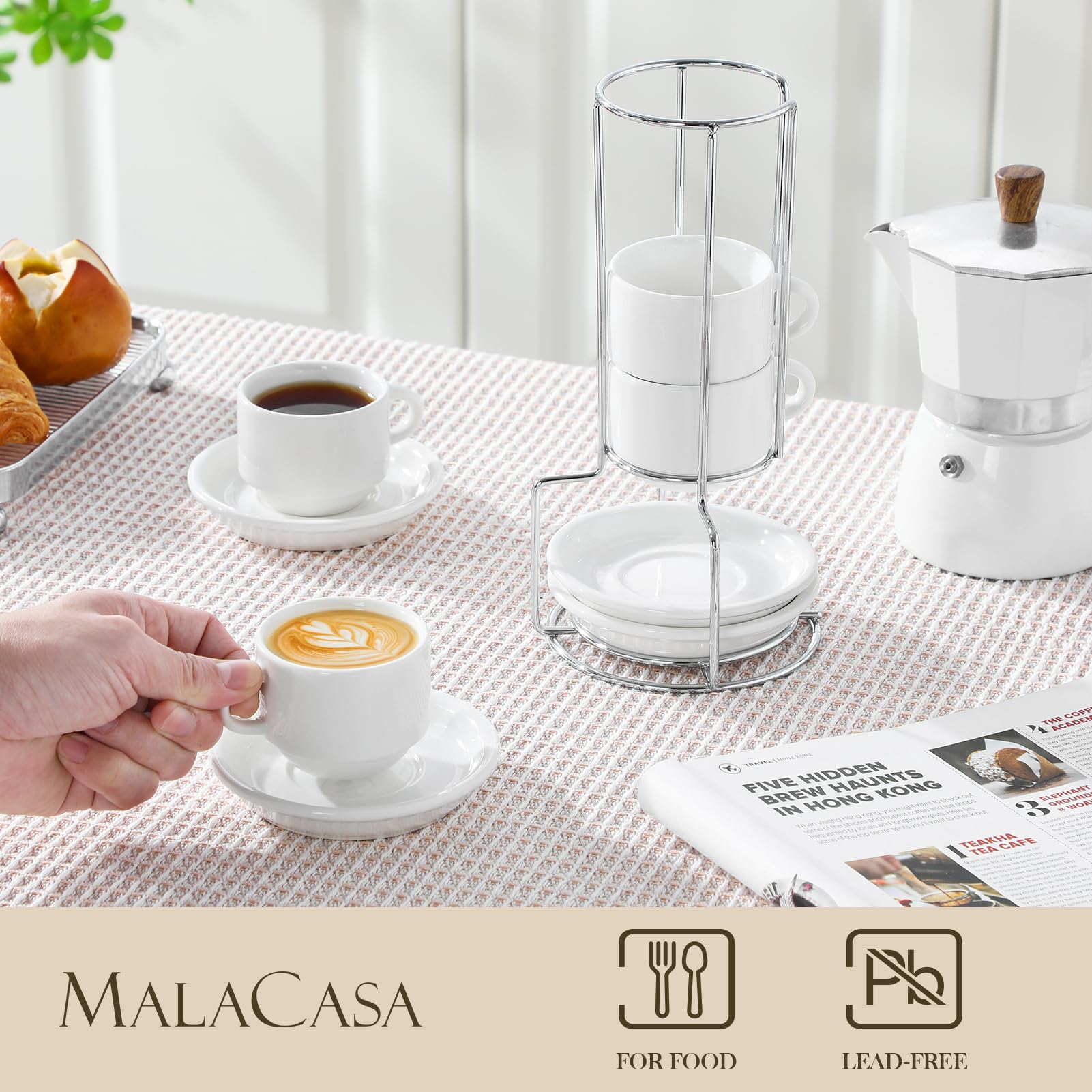 MALACASA ensemble complet sur support métallique pour rangement élégant