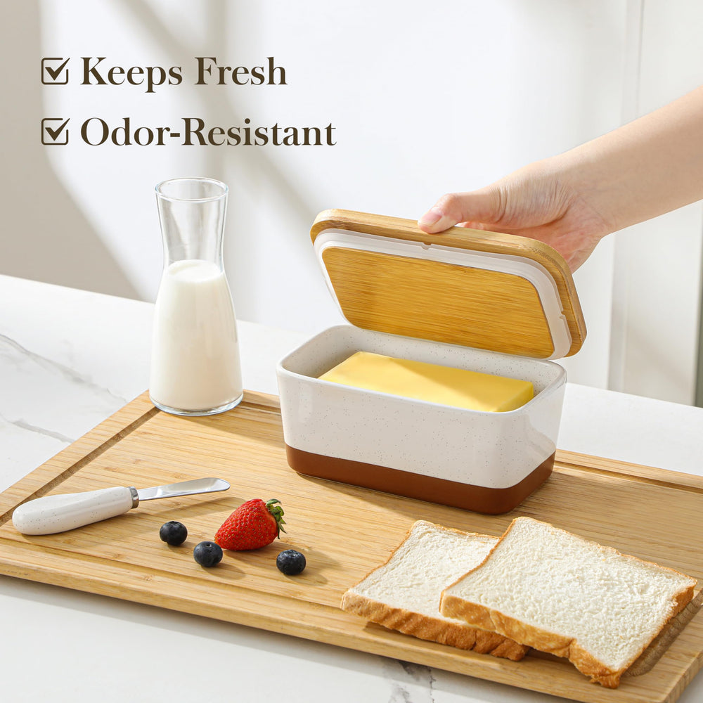 MALACASA beurrier en situation cuisine, apporte touche décorative pratique