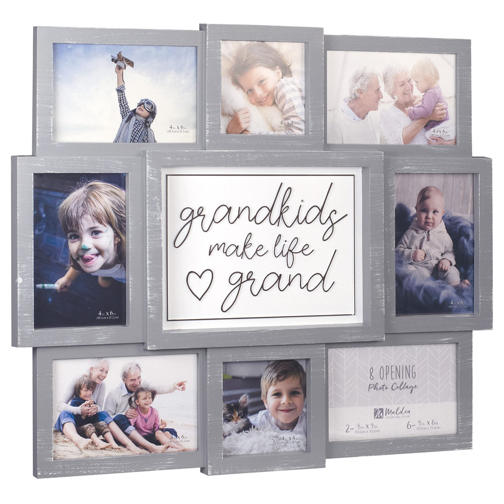 Malden gros plan sur la phrase en relief « Grandkids Make Life Grand » mettant en valeur l’émotion