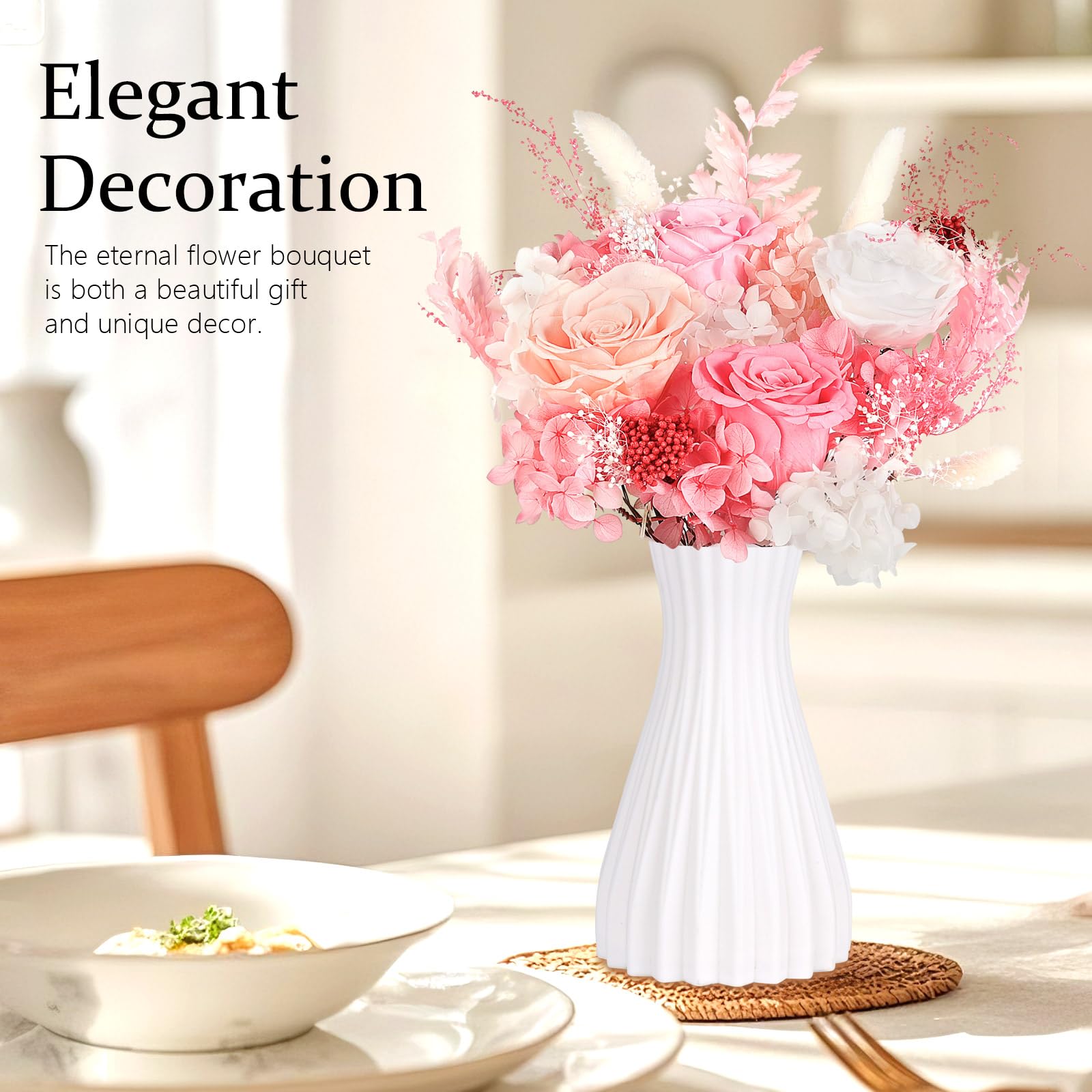 MAMAMIKO bouquet décorant un salon moderne, apporte charme sans entretien