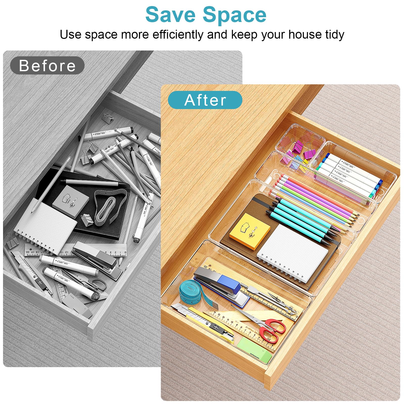 Manalete ensembles de compartiments 4 tailles pour organisation modulable