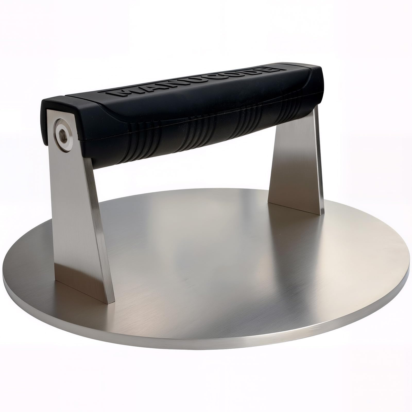 Manucode presse smash face avant montrant design robuste et fini inox