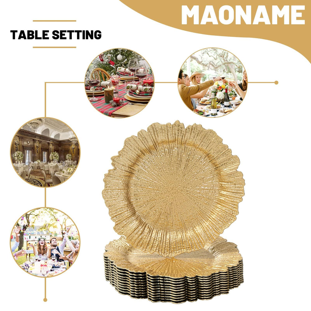 MAONAME chargeur présenté sur table de fête apportant allure raffinée