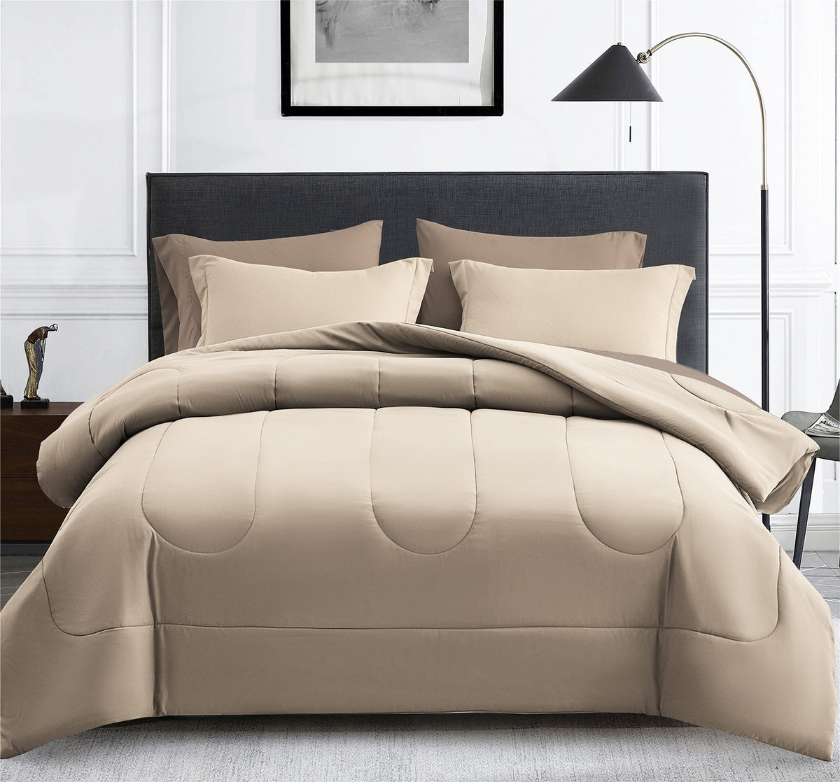 Maple&Stone couette face entière beige montrant confort et style