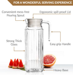 Marbelous carafe avec couvercle détaché montrant ouverture pratique