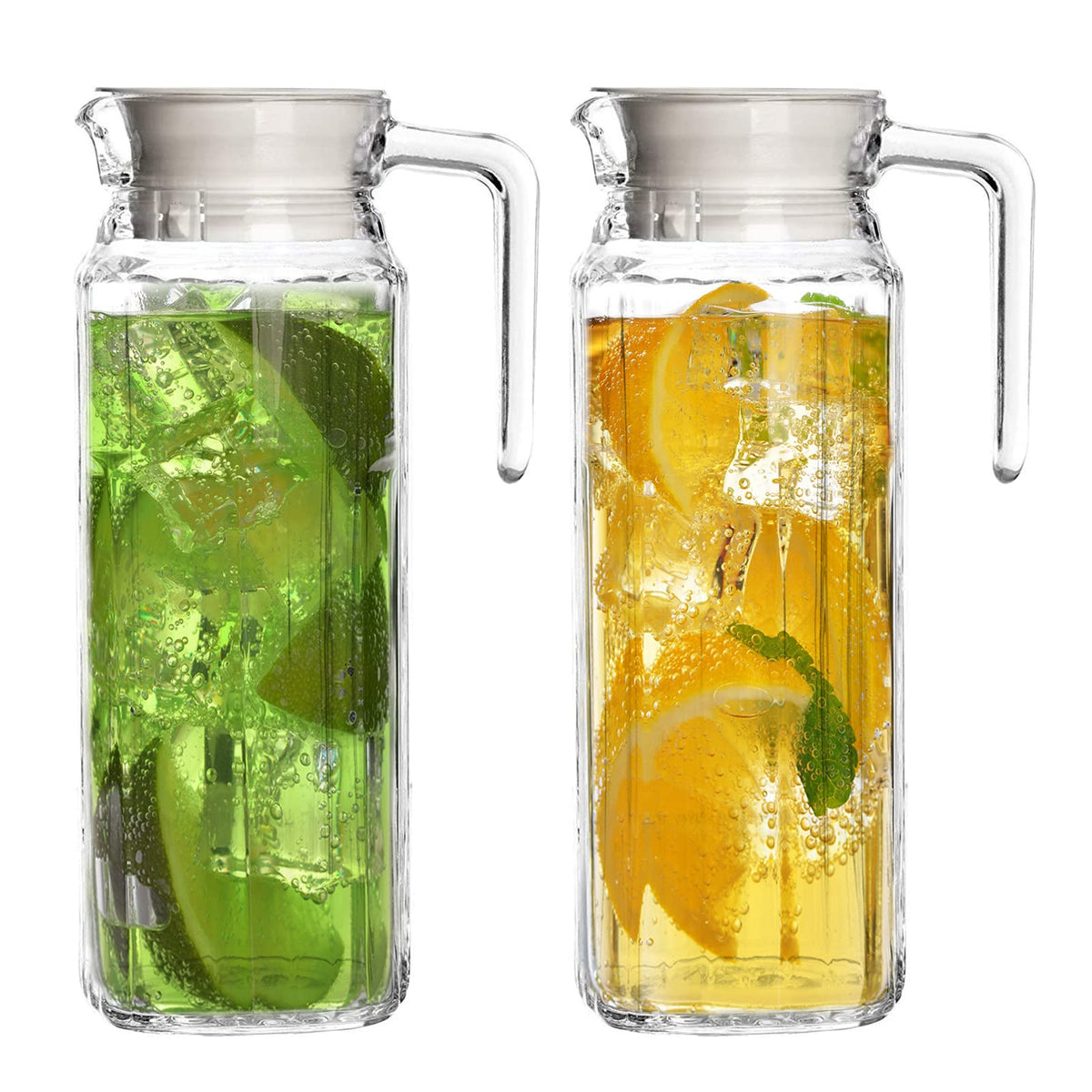 Marbelous carafe en verre face avant montrant design élégant et capacité