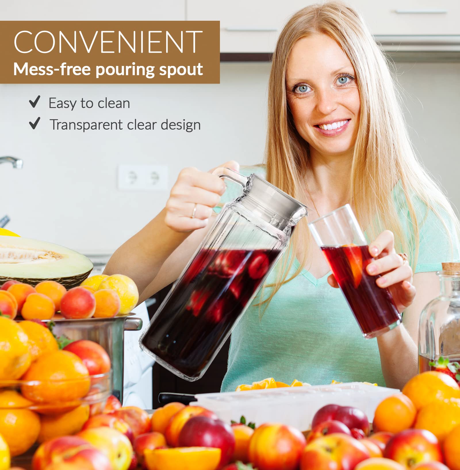 Marbelous carafe en service avec thé glacé valorisant présentation conviviale