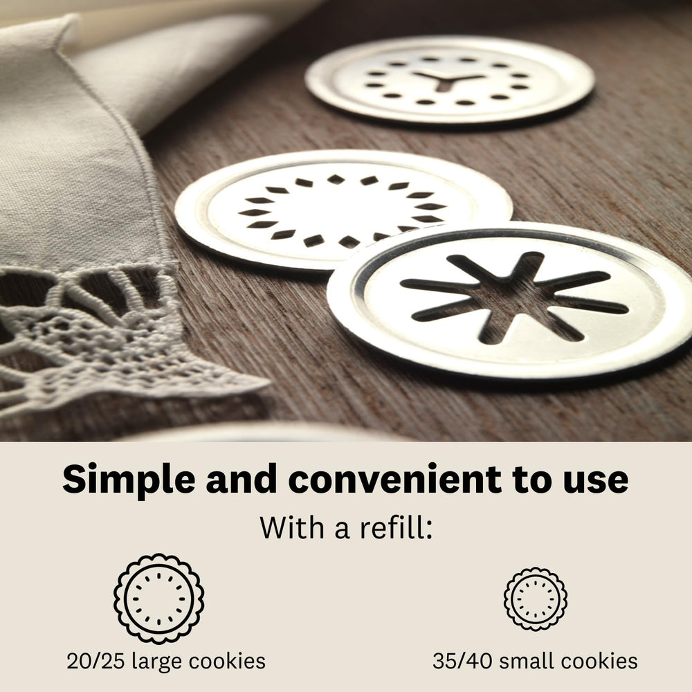 MARCATO comparaison des deux tailles de biscuits illustrant portions petites et grandes