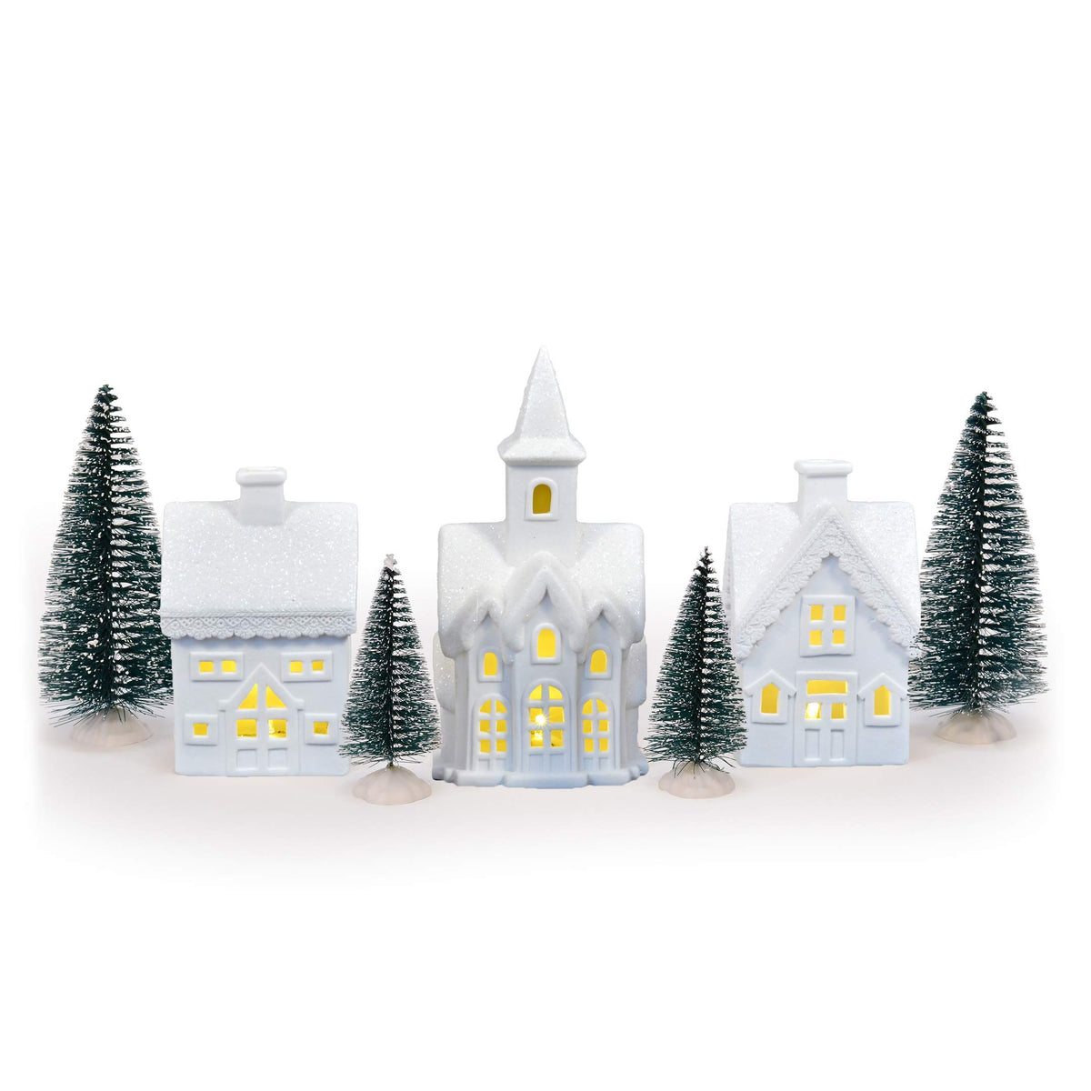 Mark Feldstein vue d'ensemble du village blanc prêt à décorer et créer une ambiance chaleureuse