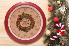Mark Feldstein horloge accrochée au mur du salon créant ambiance festive