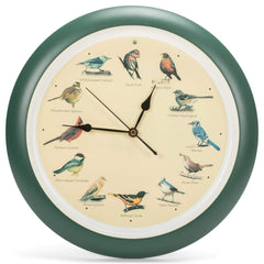 Mark Feldstein horloge face cadran montrant 12 portraits d’oiseaux pour identification