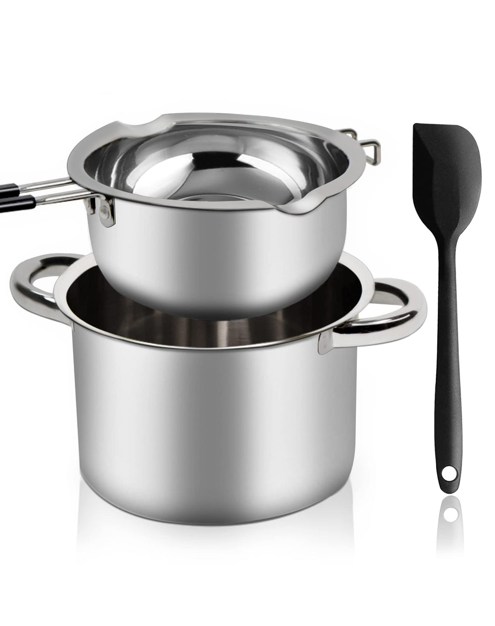 Marsheepy ensemble bain-marie face montrant finition acier inox 304 et poignée isolante