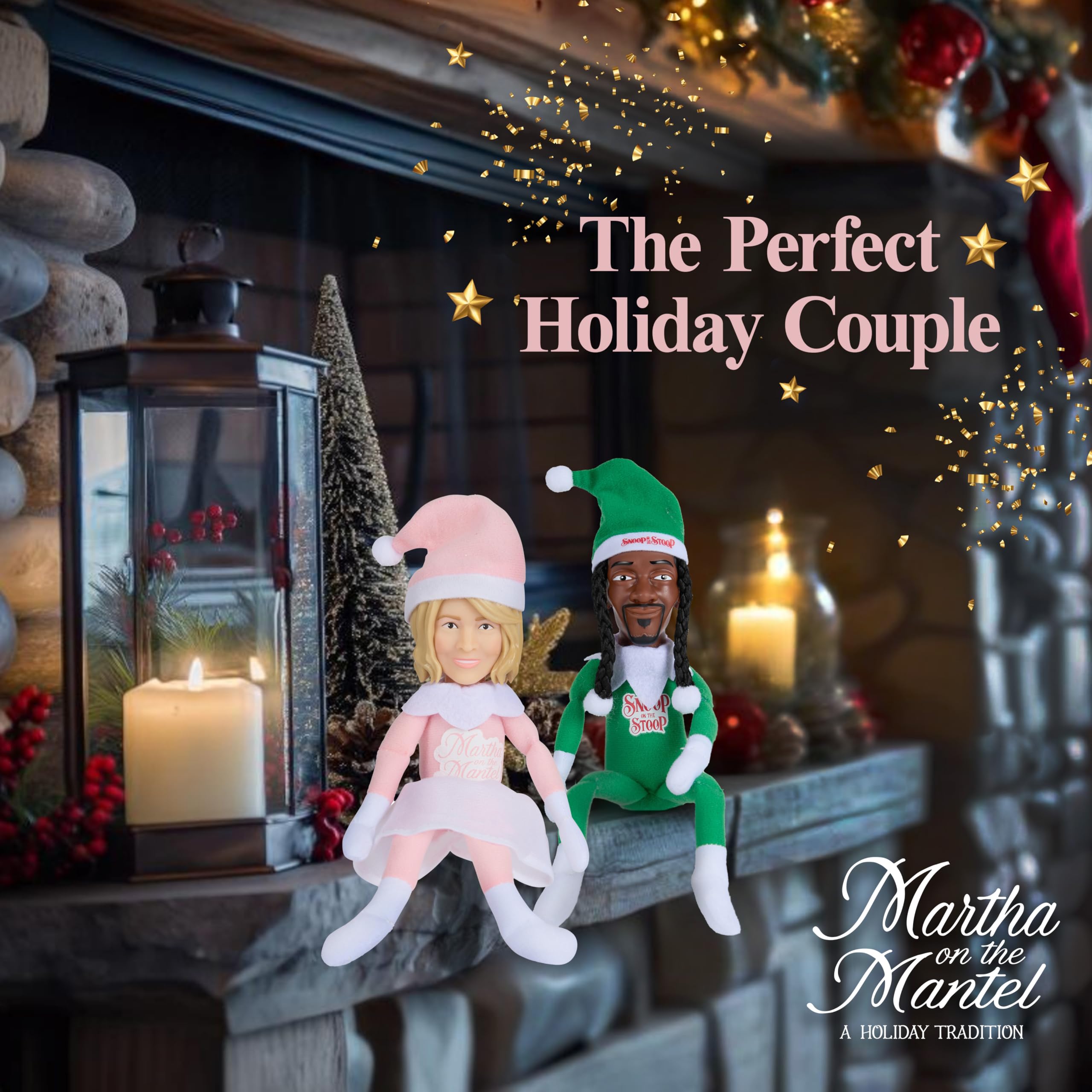 Martha Stewart figurine dans son emballage montrant étiquette cadeau prête