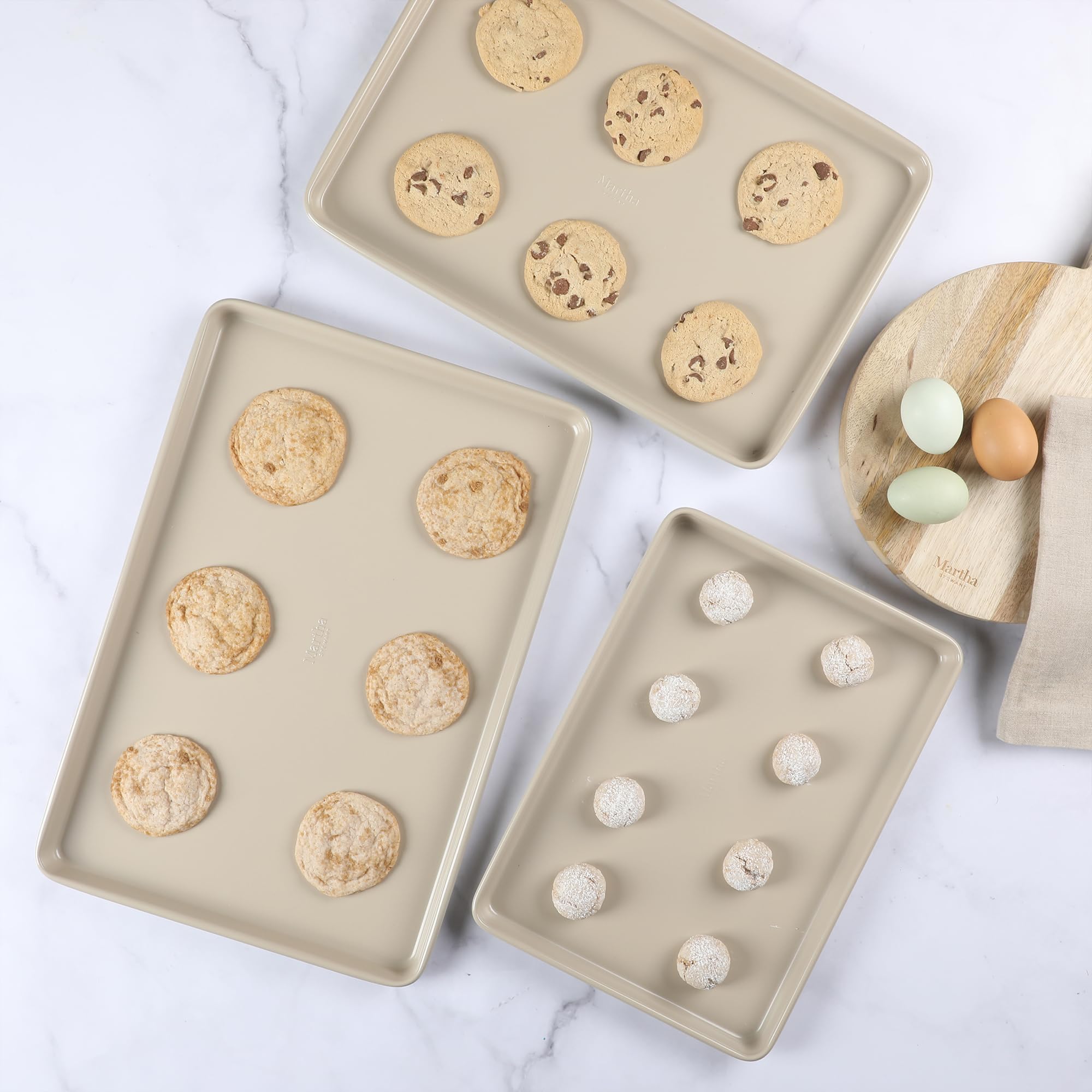 Martha Stewart détail bords roulés résistant à la déformation et durable