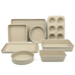 Martha Stewart vue avant de l'ensemble 10 pièces taupe, organisation pratique